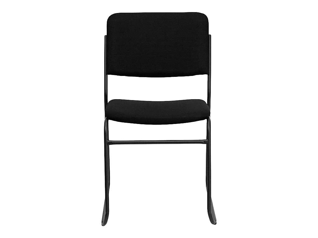Flash Furniture HERCULES Series 500 lb. Capacity High Density Black Fabric Stacking Chair with Sled Base