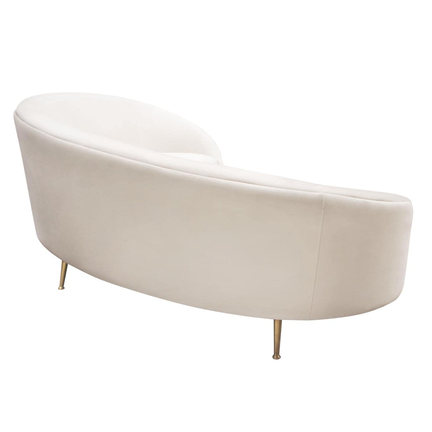 Celine Curved Sofa in Light Cream Velvet