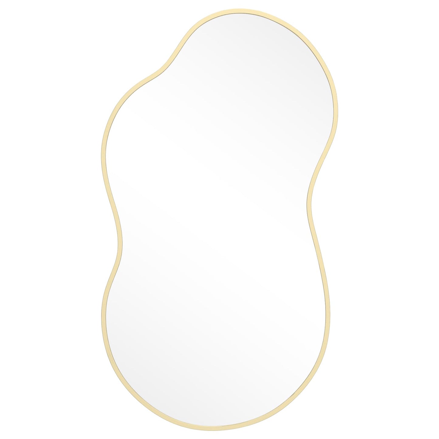 HOMECOOKIN 36" H x 20" W Irregular Wall Mirror, Asymmetrical Decorative Mirror with Gold Aluminum Frame, Wavy Abstract Gold Mirror, for Living Room, Bedroom, Bathroom, Entryway, Cloakroom