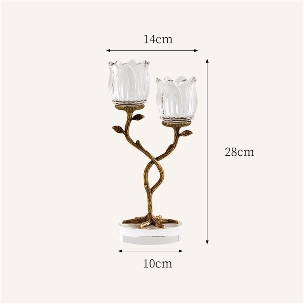 Candlestick Holders Creative Home Brass Crystal Glass Candle Holder Foyer Decoration Aromatherapy Candle Stand Candle Holders