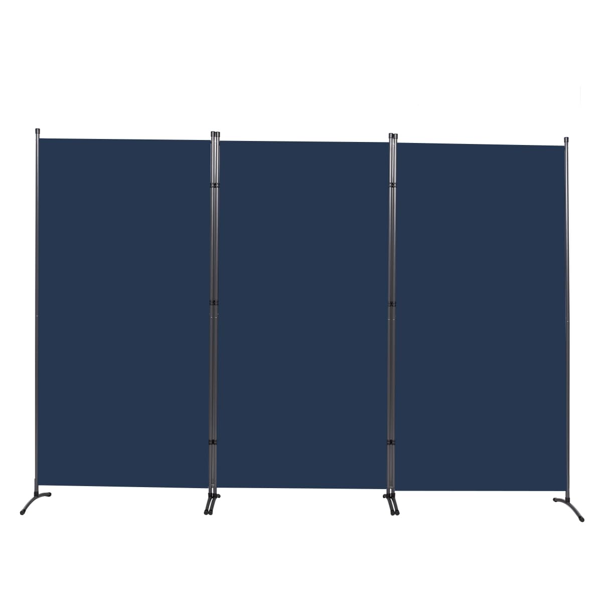 JVVMNJLK Indoor Room Divider, Portable Office Divider 3 Panel Folding Partition Privacy Screen Walls for Room Separator 102" W x 71.3" H, Navy Blue