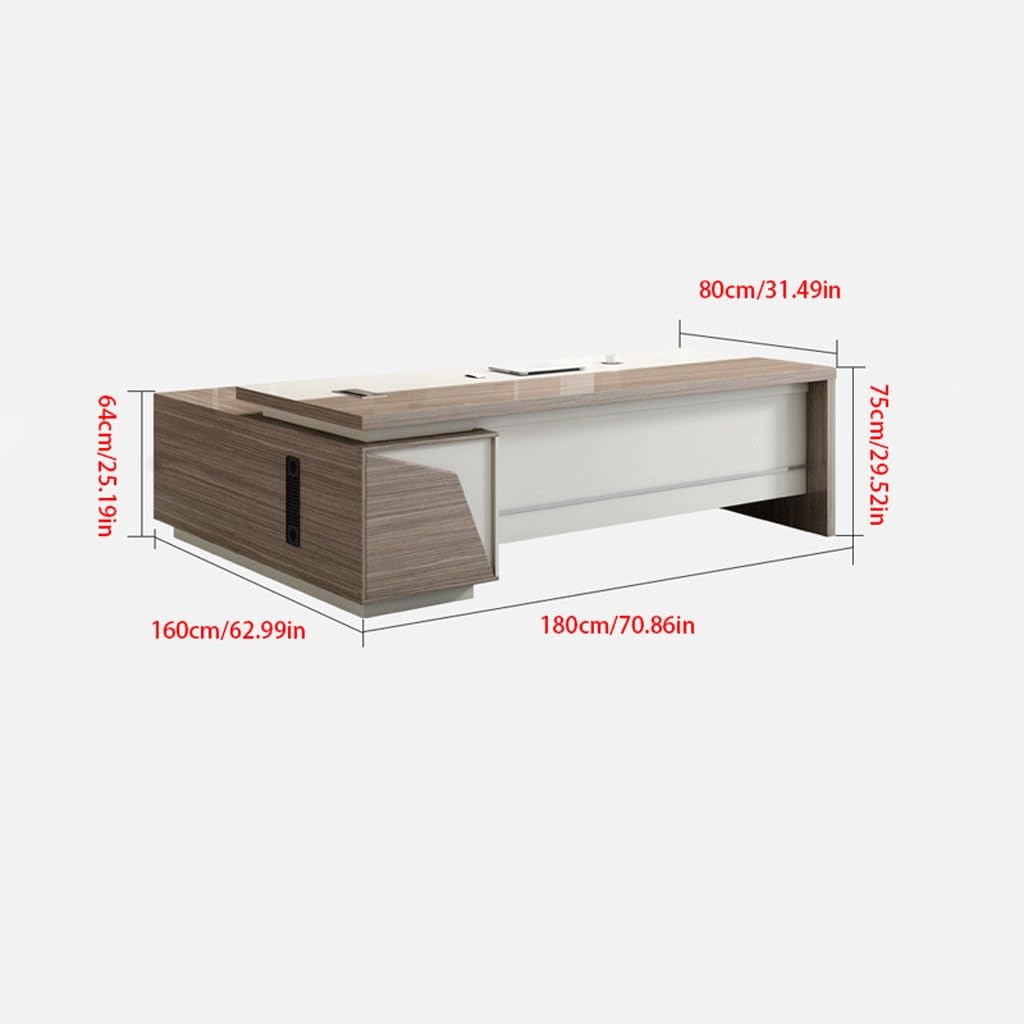ZUZUZ Computer Desk Boss Desk, Office, Manager, Supervisor, Furniture, CEO, Executive