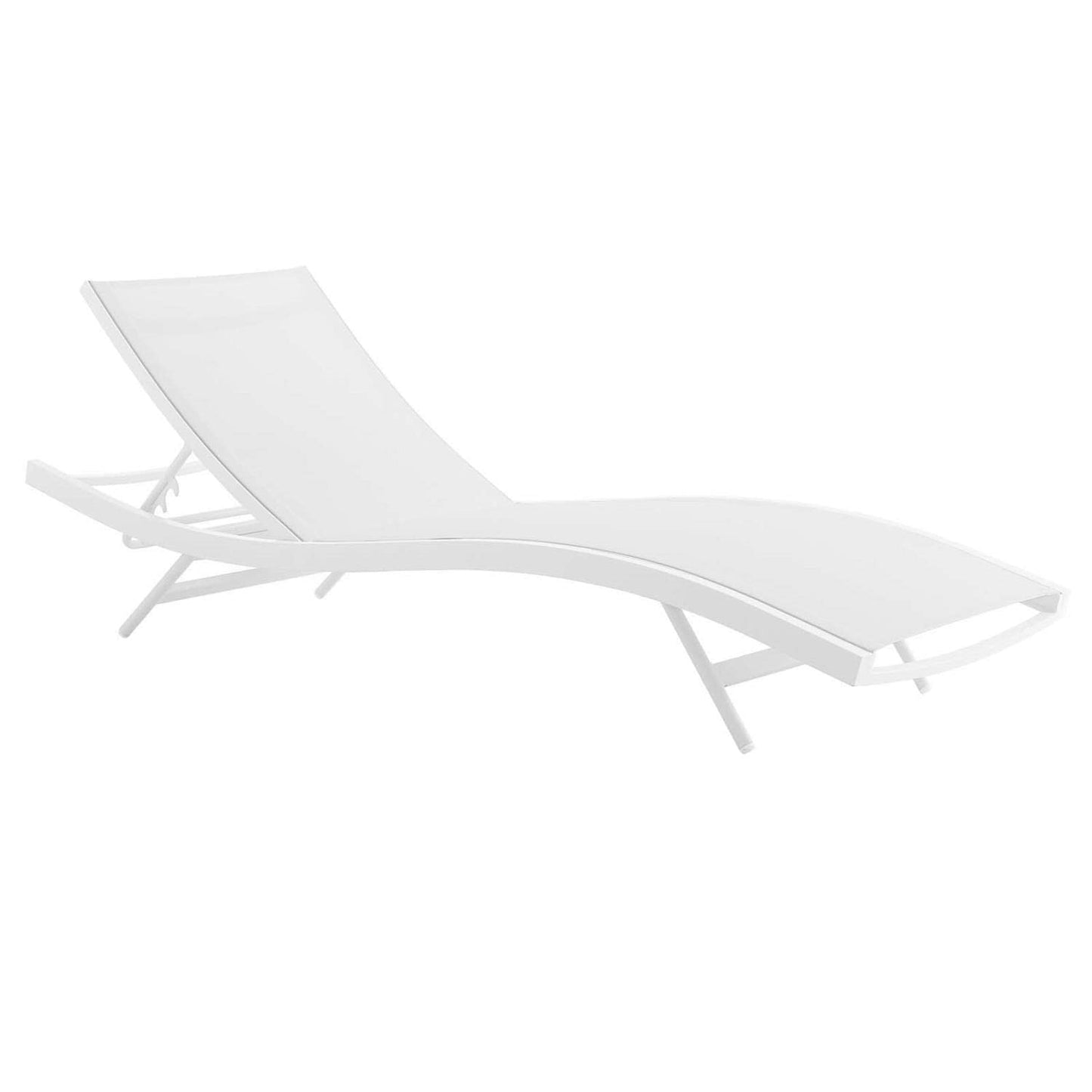 Modway Glimpse Outdoor Patio Mesh Chaise Lounge Set of 2 in White White