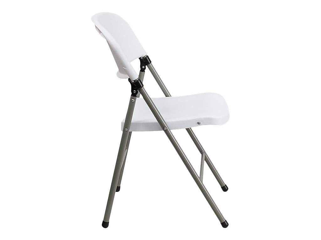 Flash Furniture Hercules Series Plastic Folding Event Chairs with Textured Seats, Lightweight Plastic Folding Chairs, Set of 6, White