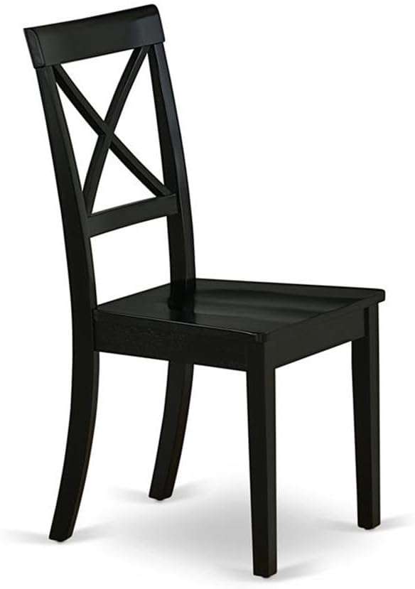 East West Furniture BOC-BLK-W Boston Dining Room Chairs