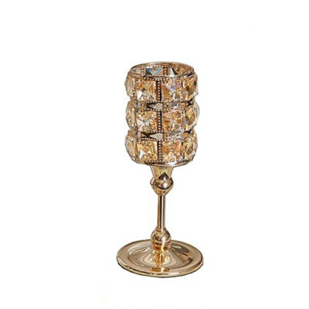 Candle Holders Decorative Crystal Candle Holder for Home Decor, Weddings, Dinners, Parties and Anniversaries Decorative Candle Holder(Small)