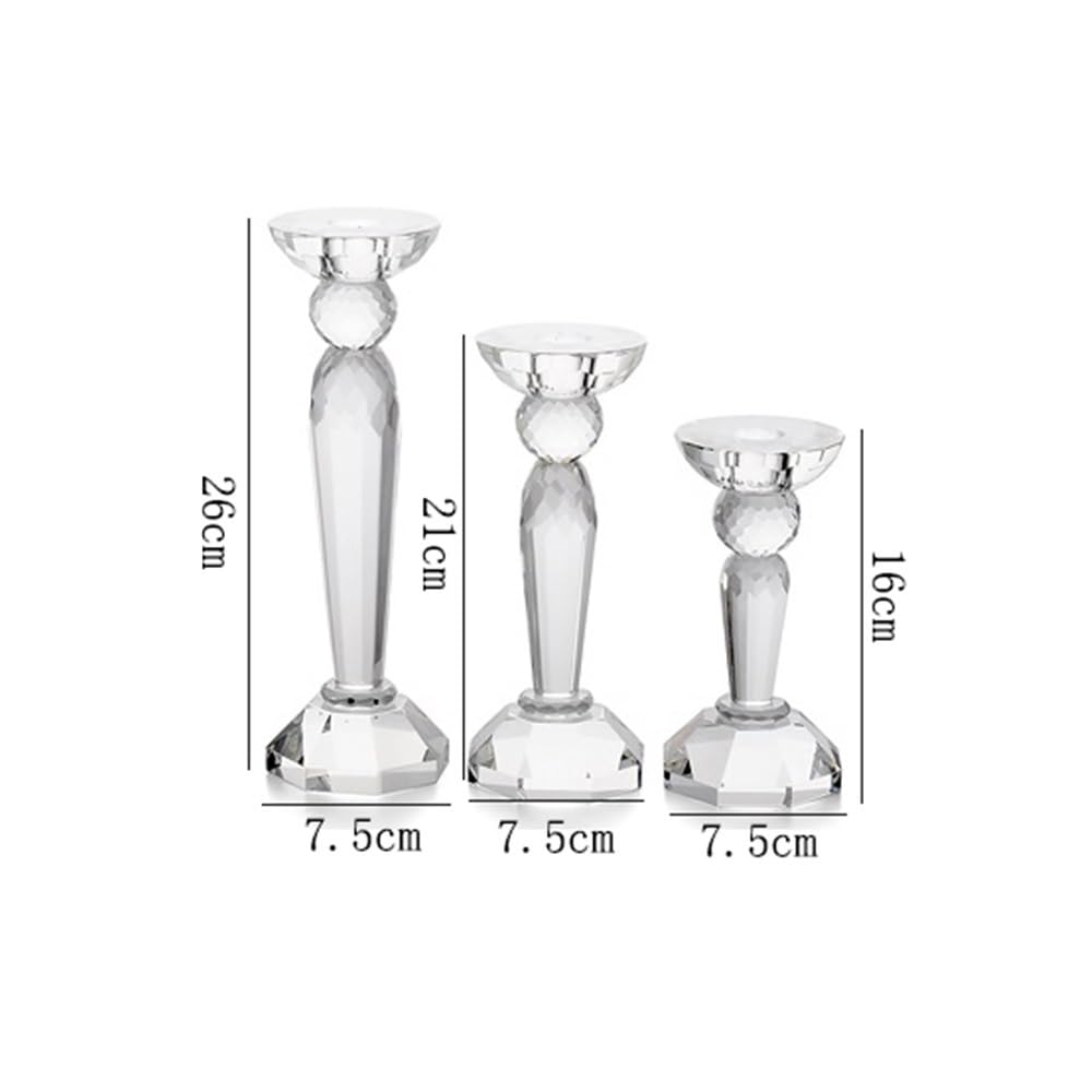 YUHUAWF Candle Holderss Creative Crystal Candlestick Elegant Candle Holder Centerpiece for Wedding, Church, Halloween, Dining, Home Decor Decorative Candlestick(Small)