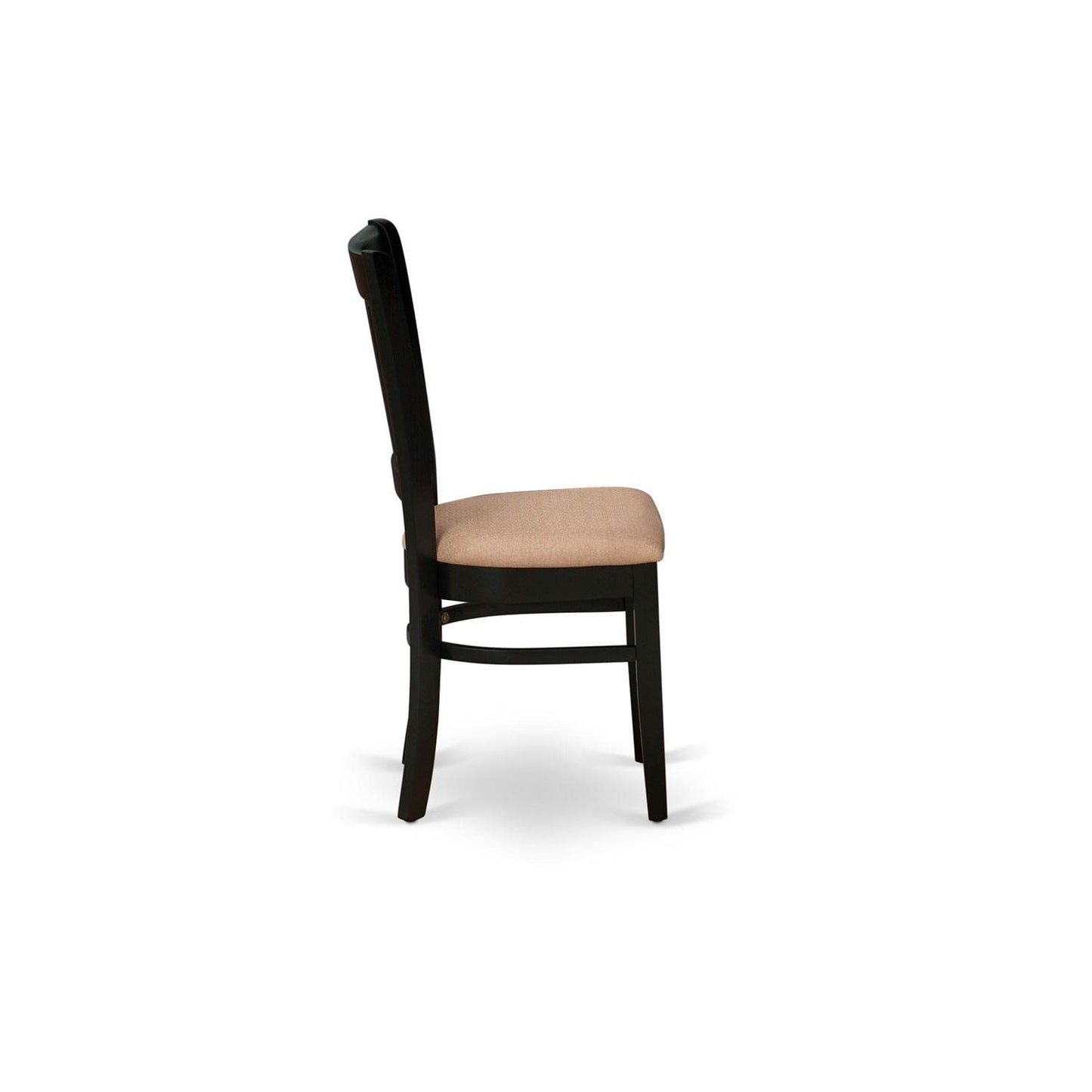 East West Furniture VAC-BLK-C Vancouver Dining Chairs - Linen Fabric Upholstered Wood Chairs, Set of 2, Black