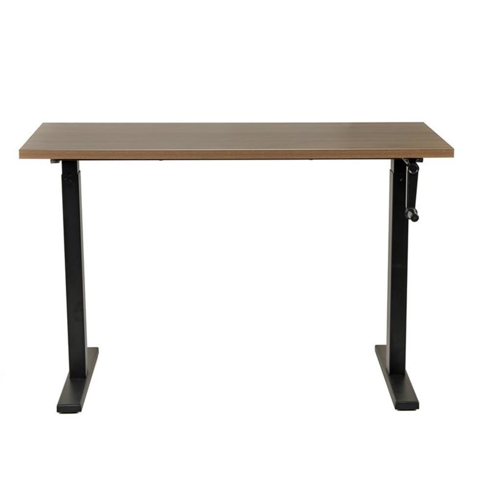 OS Home and Office Furniture 47.25" Wood Adjustable Height Desk in Danish Walnut