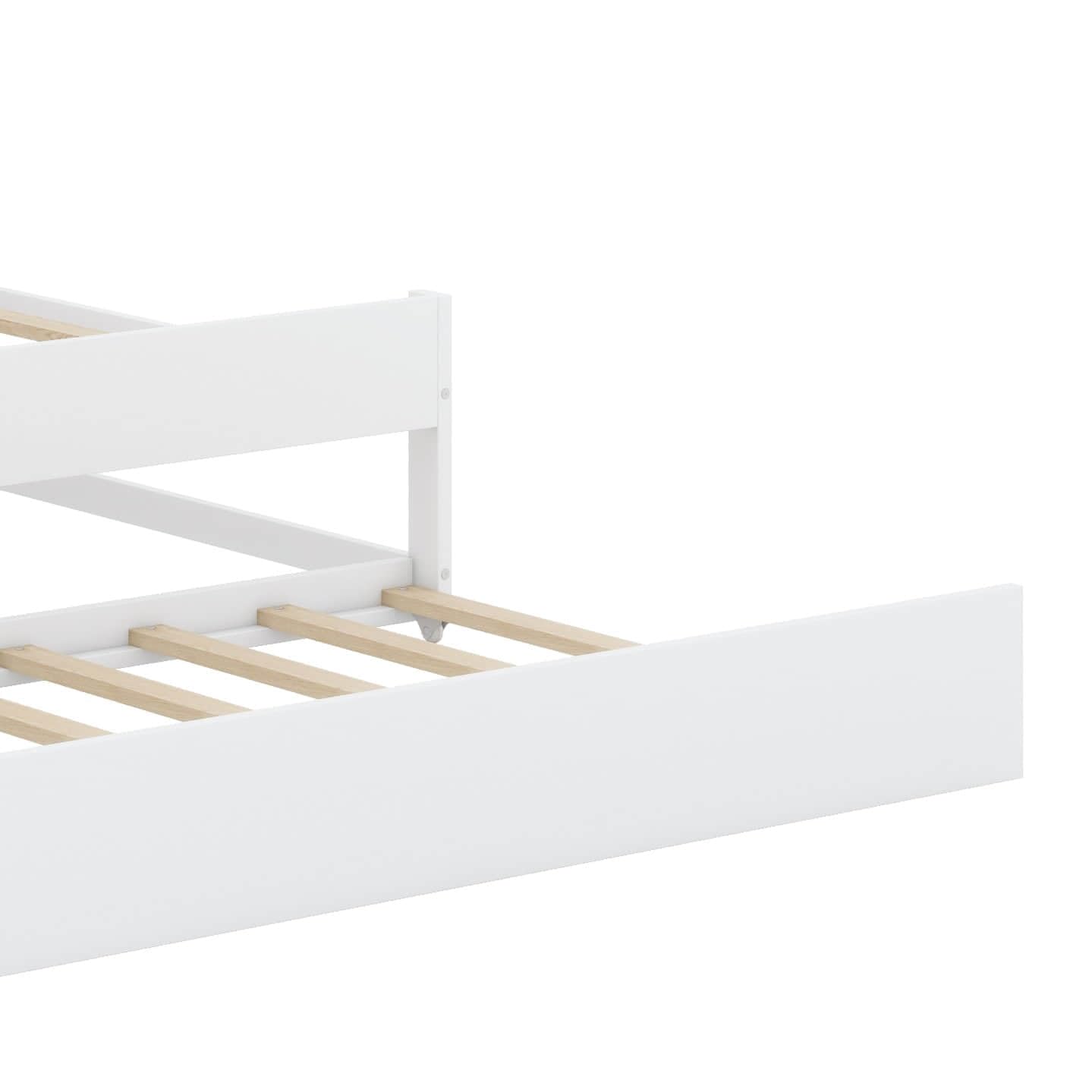 YunNianYang Twin XL Wood Daybed with 2 Trundles, 3 Storage Cubbies, 1 Light for Free and USB Charging Design (White)