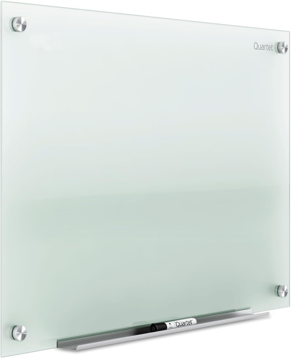 Quartet Whiteboard, Glass Dry Erase Board, Non-Magnetic, 36"W x 24"H, Infinity Frameless Mounting, Includes Dry Erase Marker, Frosted White (G3624F)
