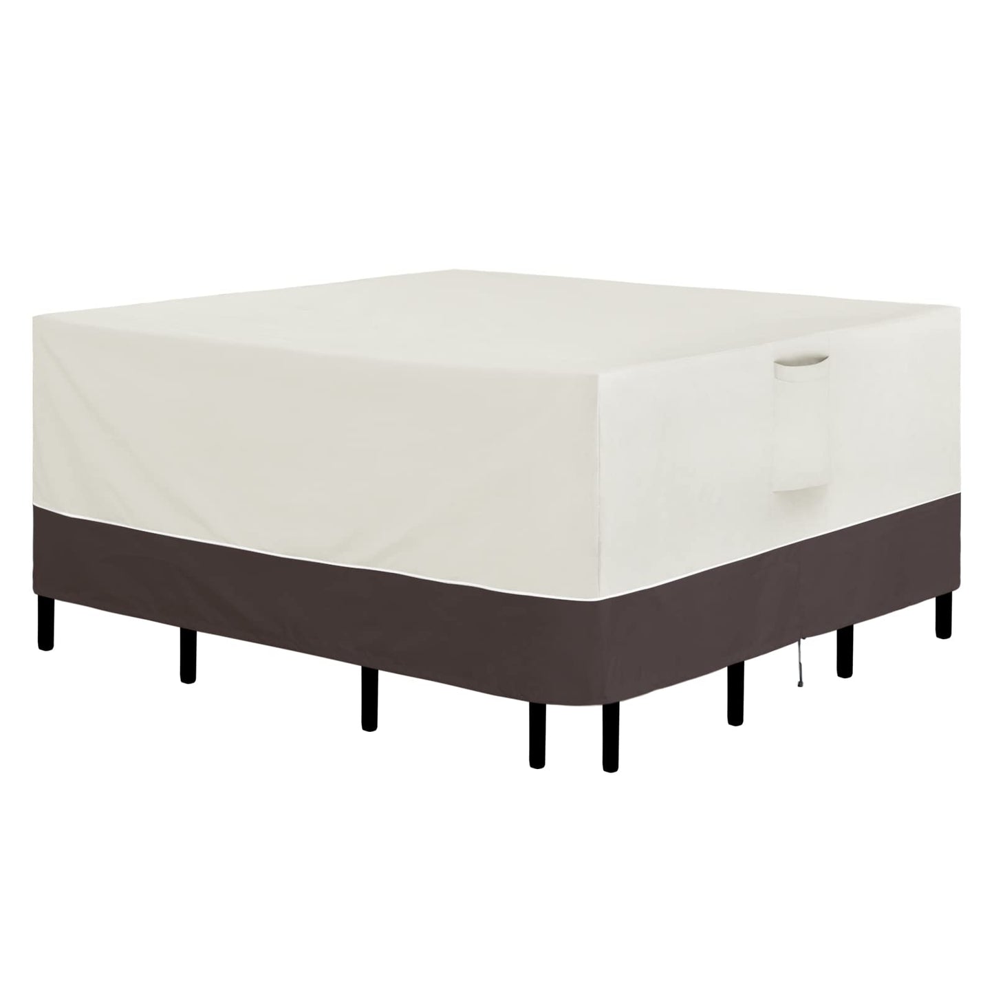 Easy-Going Patio Furniture Cover 56"x56" Square Outdoor Table and Chair Set Covers Waterproof UV Resistant Outdoor Sectional Sofa Set Covers, Beige/Brown