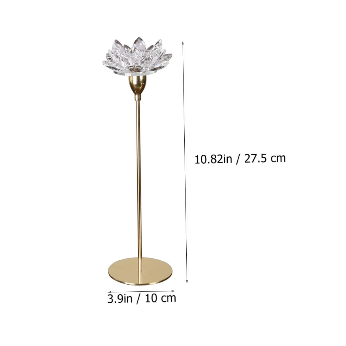 Mobestech Crystal Lotus Candle Holder Metal Candlestick Small Golden Wedding Decoration Romantic Dining Room Candle Stand