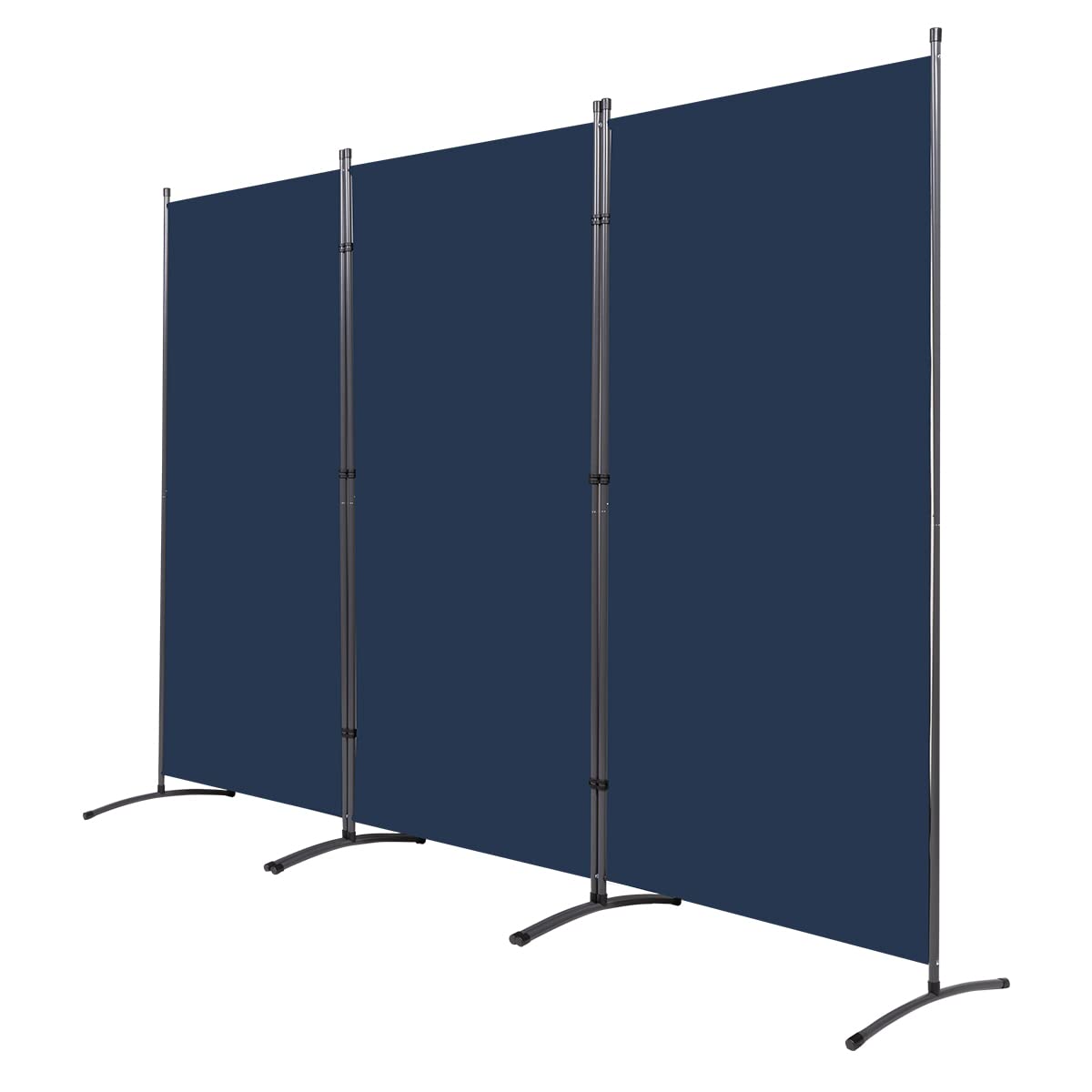 JVVMNJLK Indoor Room Divider, Portable Office Divider 3 Panel Folding Partition Privacy Screen Walls for Room Separator 102" W x 71.3" H, Navy Blue