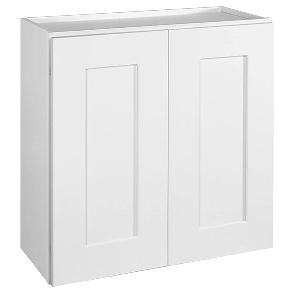 Design House Brookings Shaker Unassembled Wall Kitchen Cabinet W2424, 24 W x 12 D x 24 H, Painted White, Solid Wood, Design House, 561571