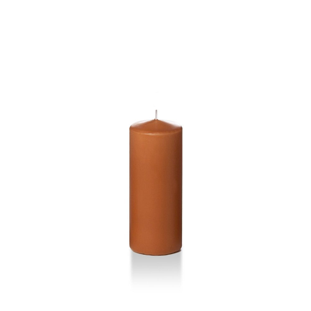 yummi 2.25" x 5" Toffee Slim Round Pillar Candles - 4 per Pack