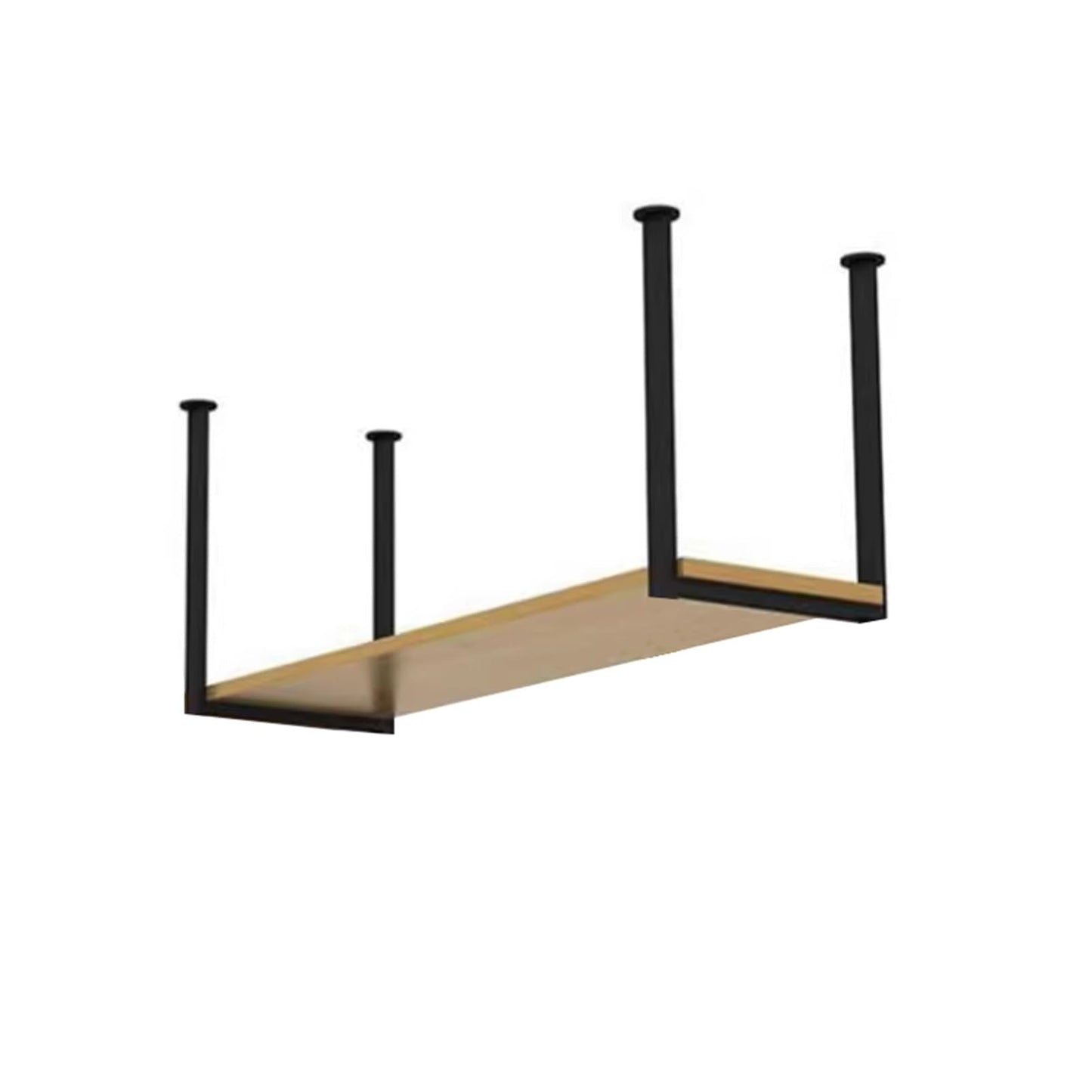 GFRWKCEX Ceiling Floating Shelf, Wall Mounted Wine Racks with Metal Iron Cabinets Brackets and Wooden Shelves, Suspended Holder for Bar Cafe Kitchen(1-Layer 100x30x40cm)
