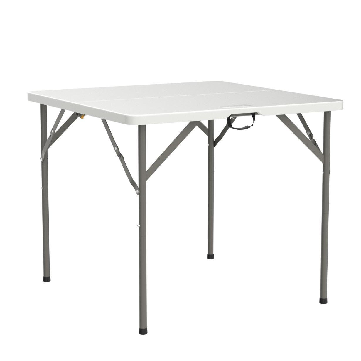 VINGLI 34" Fold in Half Square Table, Bi-Folding Commercial Portable Plastic Dining Table for Kitchen Outdoor Party Wedding Event, White