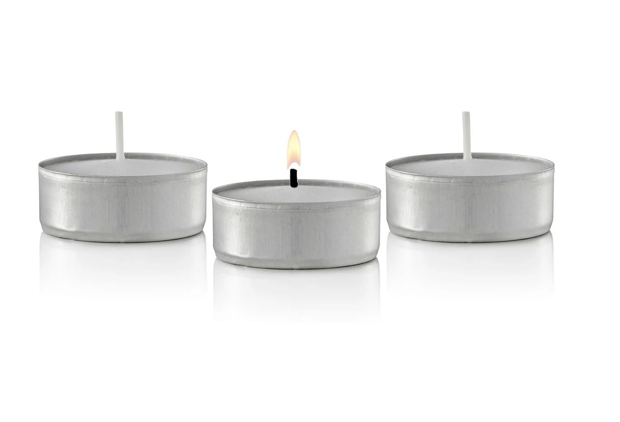 D’Light Online 5 Hours Unscented White Tealight Candles in Aluminum Cup for Home Decor, Wedding, Holiday, Restaurants, Spa, Shabbat or as a Emergency Candle - Set of 500