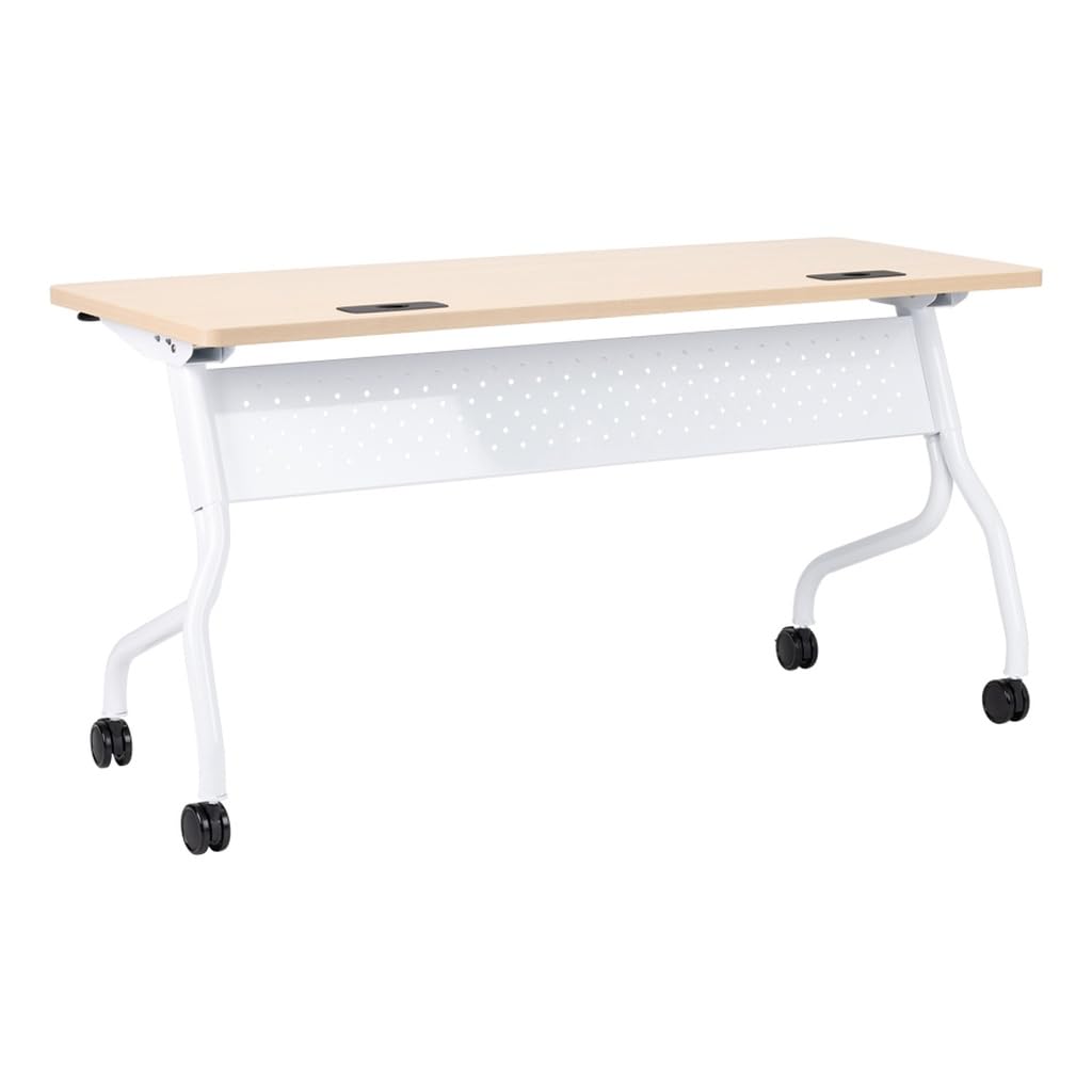 Learniture High-Pressure Laminate Mobile Flipper Table, Rolling Flip-Top Nesting Training Table for Classrooms, Offices & Collaborative Workspaces