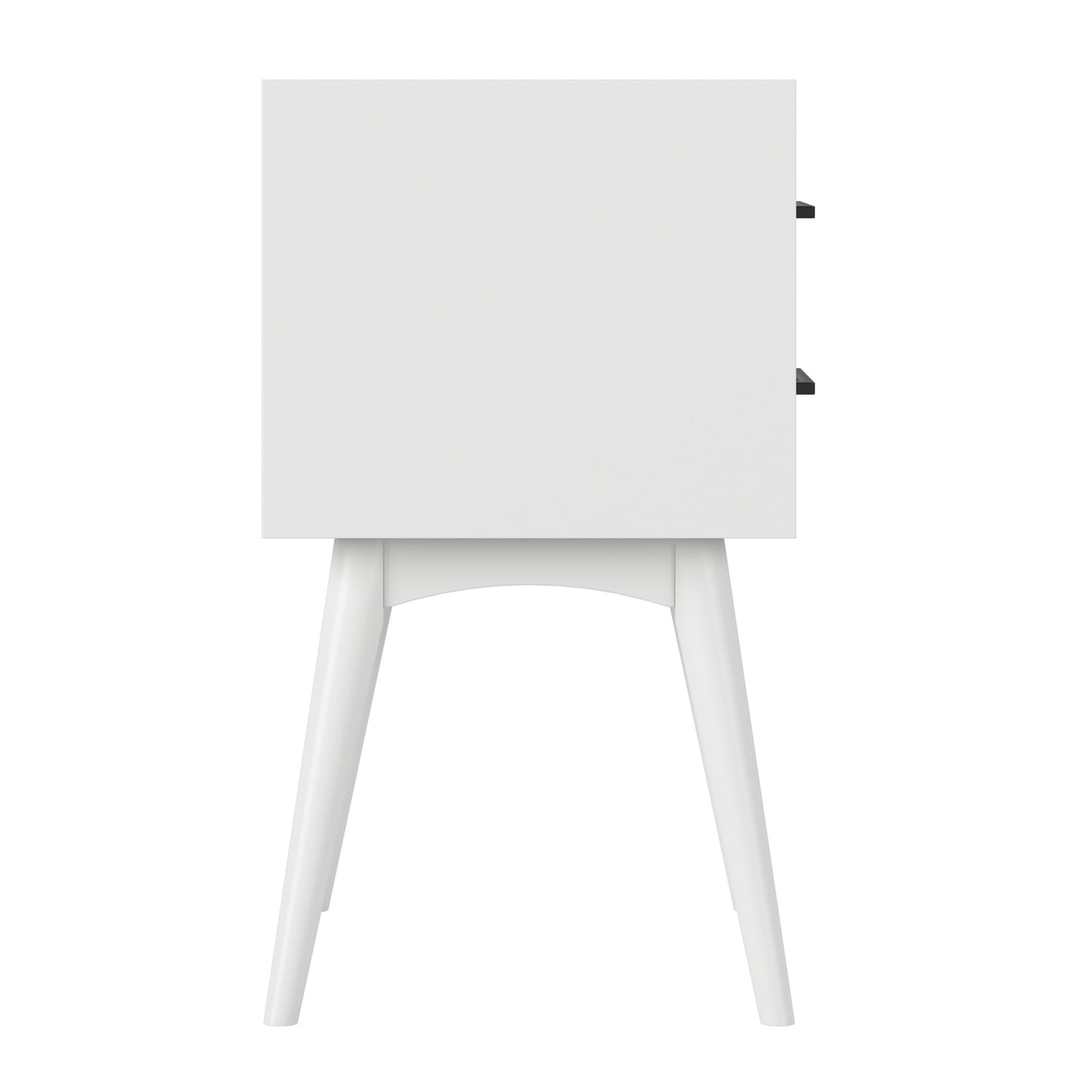AFI, Pasadena Solid Wood Mid-Century Modern 2 Drawer Nightstand, White