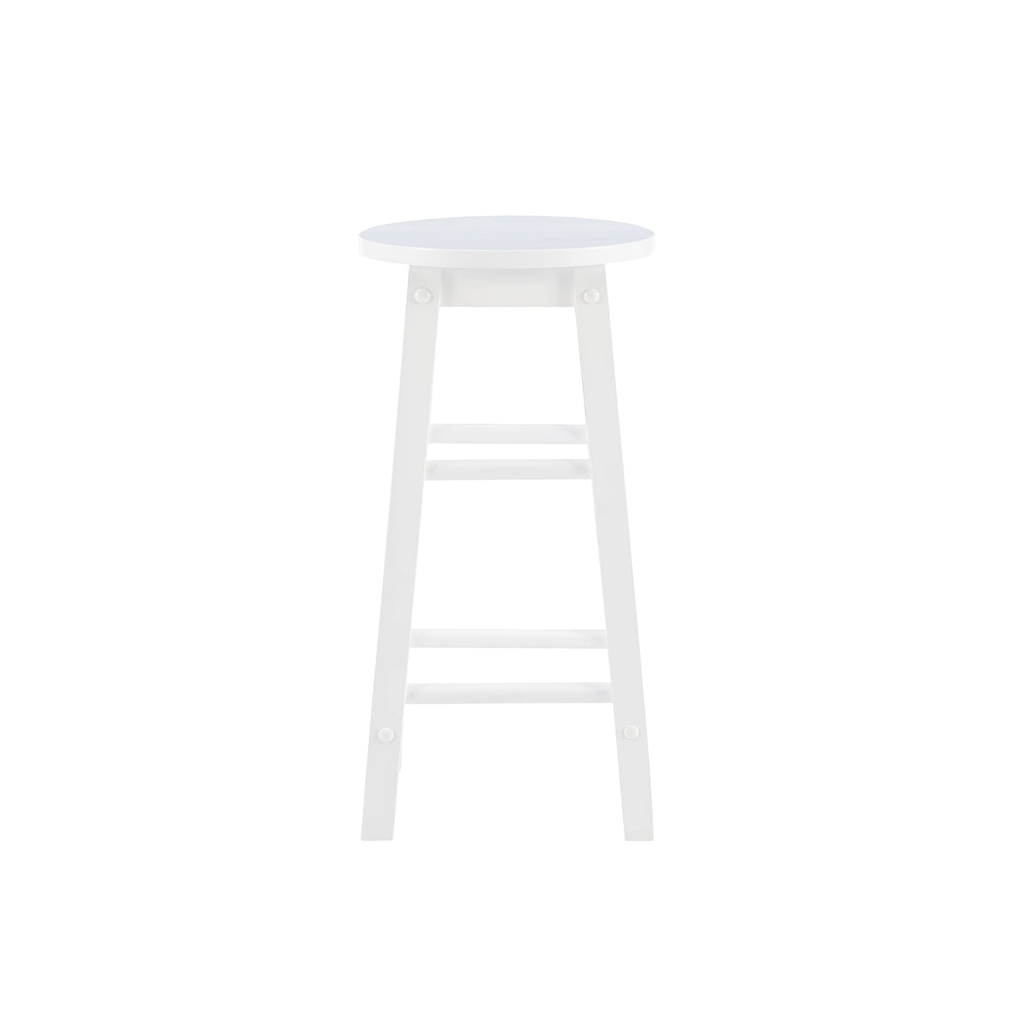 Linon Zeke White 24" Counter Stool with Round Seat