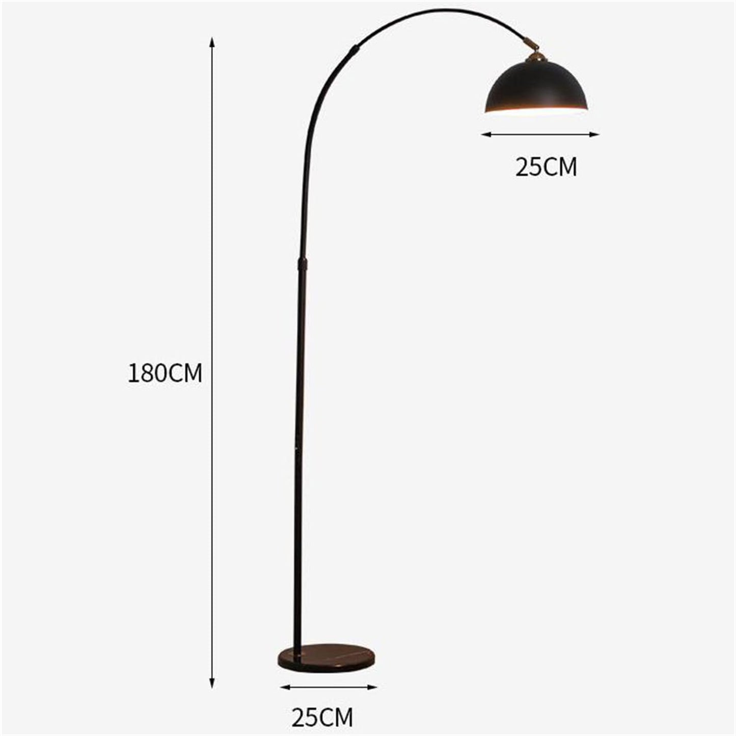 GKOKG Floorps,with Table Black Arc Floorp with Marble Base for Liviroom, Standingp with 360° Rotatable Arm, Industrial Tallp Metal Material, Readingp for Bedroom Couch Sofa
