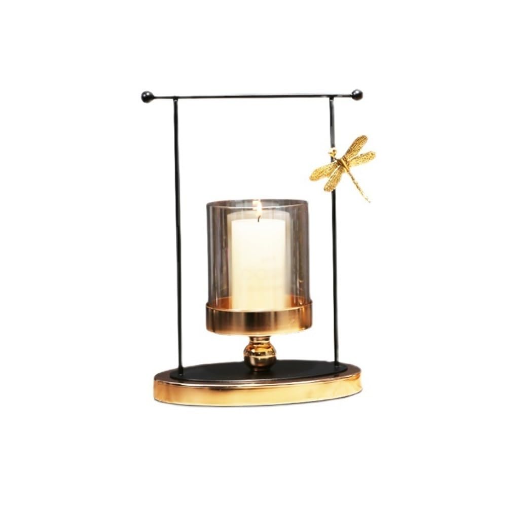 cfycfy987 Candelabra Luxury Glass Candlestick Living Room Dining Table Home Decoration Metal Candle Holder Candle Sticks Holder(Large)