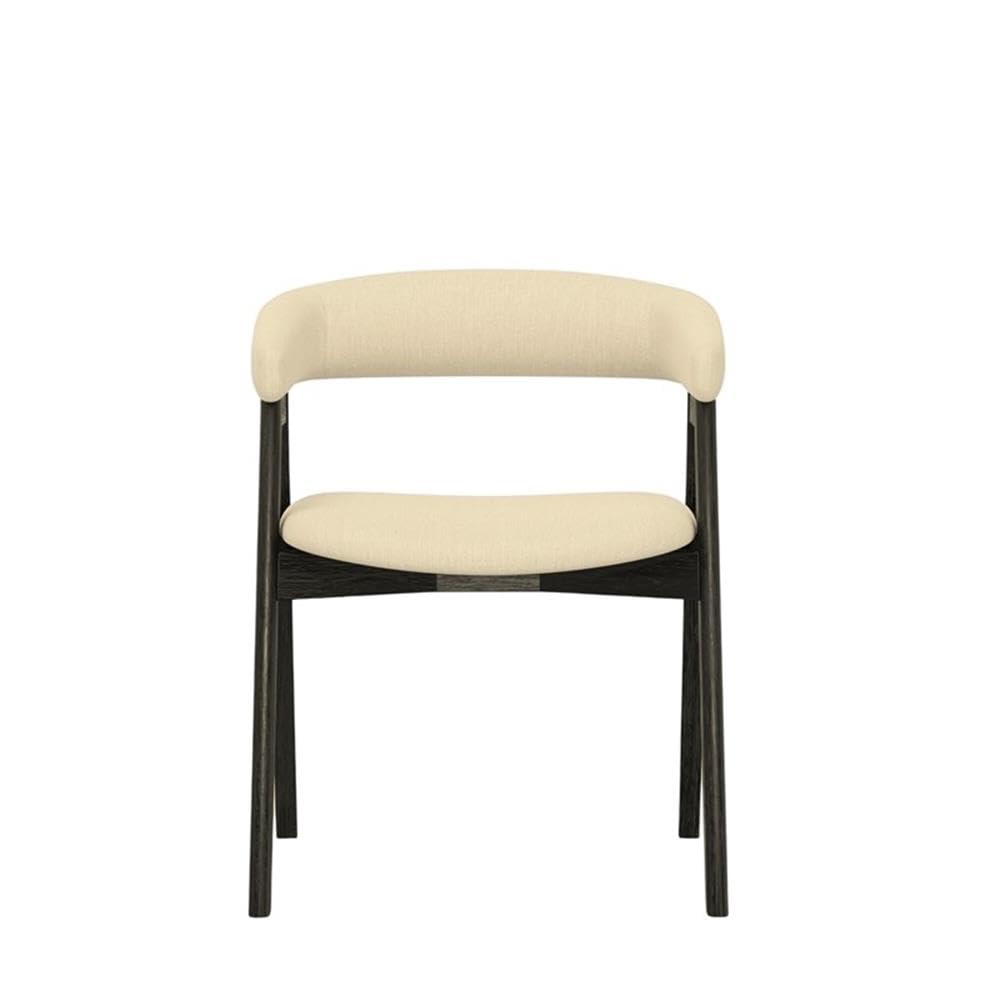 Alpine Furniture Cove Vintage Black Dining Chairs Set of 2 with Curved Back, Solid Rubberwood Frame, Modern Style for Kitchen, Dining Room, Space-Saving Design