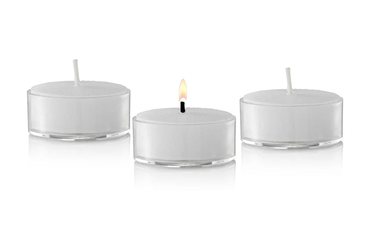 D’Light Online Clear Cupped 5 Hours Unscented White Tealight Candles in Clear Plastic Cups for Home Decor, Wedding, Holiday, Shabbat, Restaurants, Spa or as a Emergency Candle - Set of 500