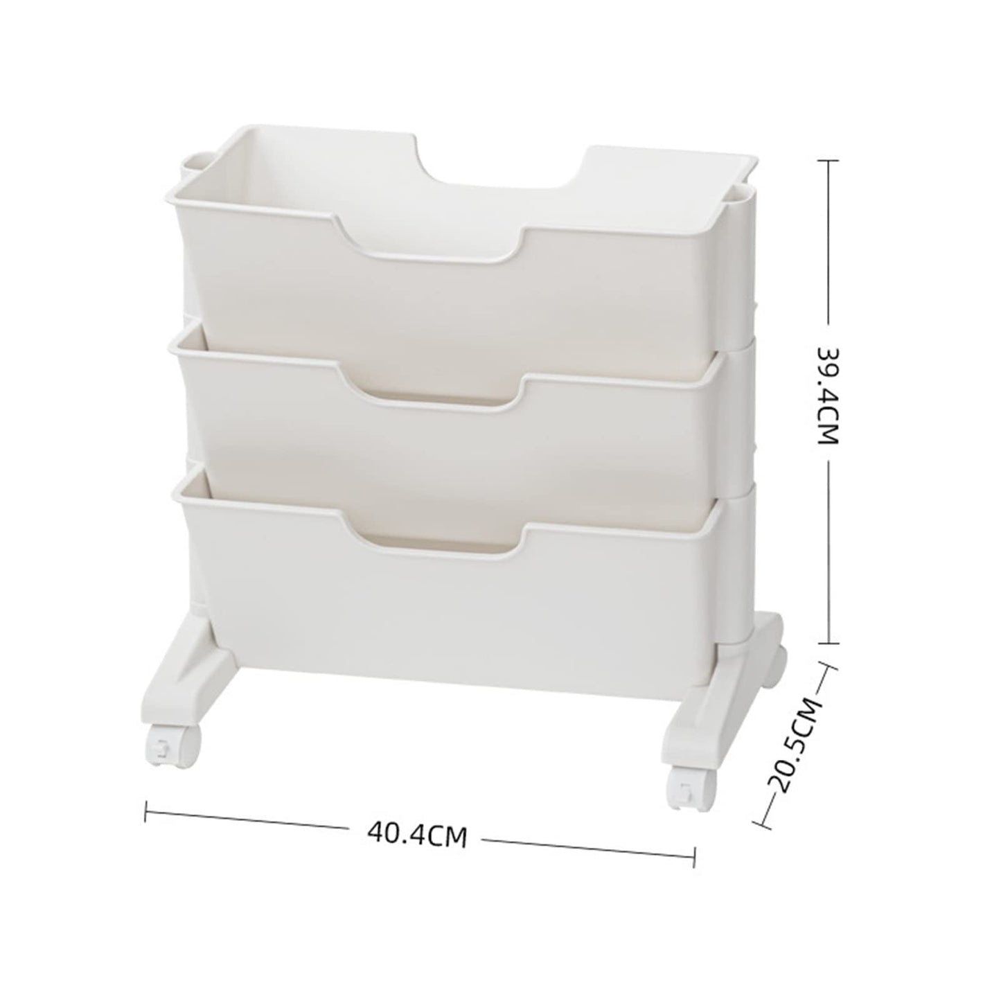 3Tier Mobile Bookshelf, Mobile Bookshelf Bookcases 3 Layers Capacity Bookcase Storage Shelves Under Desk Book Organizer Universal Wheel Rolling Book Cart Movable Storage Bookshelves