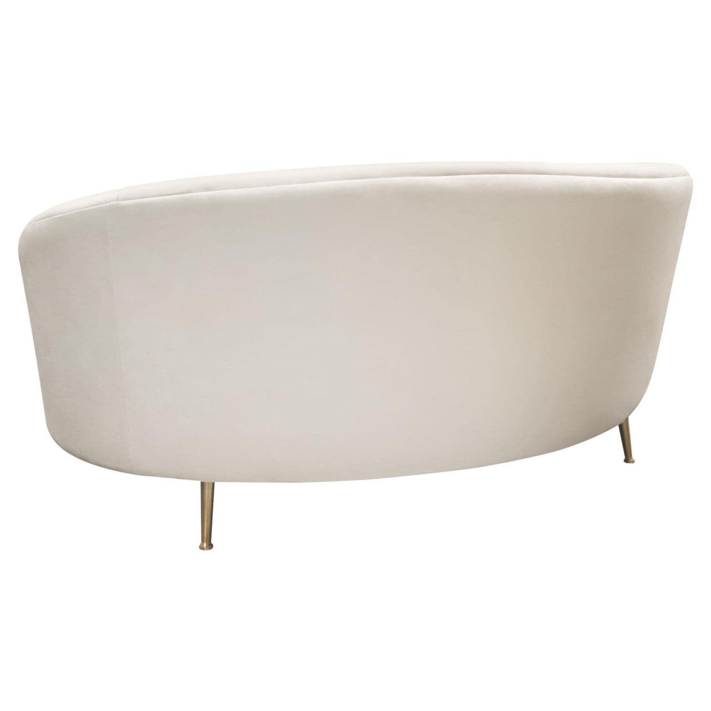 Celine Curved Sofa in Light Cream Velvet
