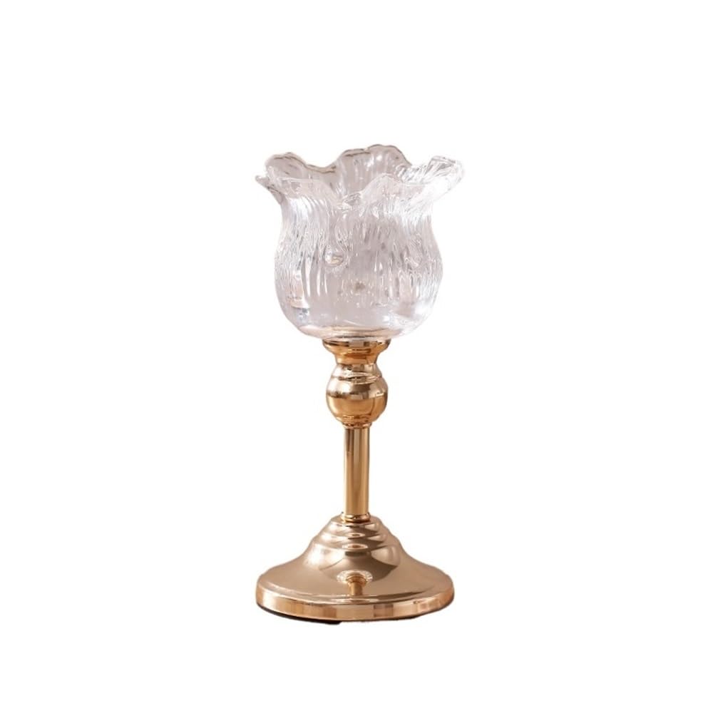 YUHUAWF Candle Holderss European Crystal Glass Tall Candle Holder Candlelight Dinner Table Decoration Home Furnishings Decorative Candlestick(Large)