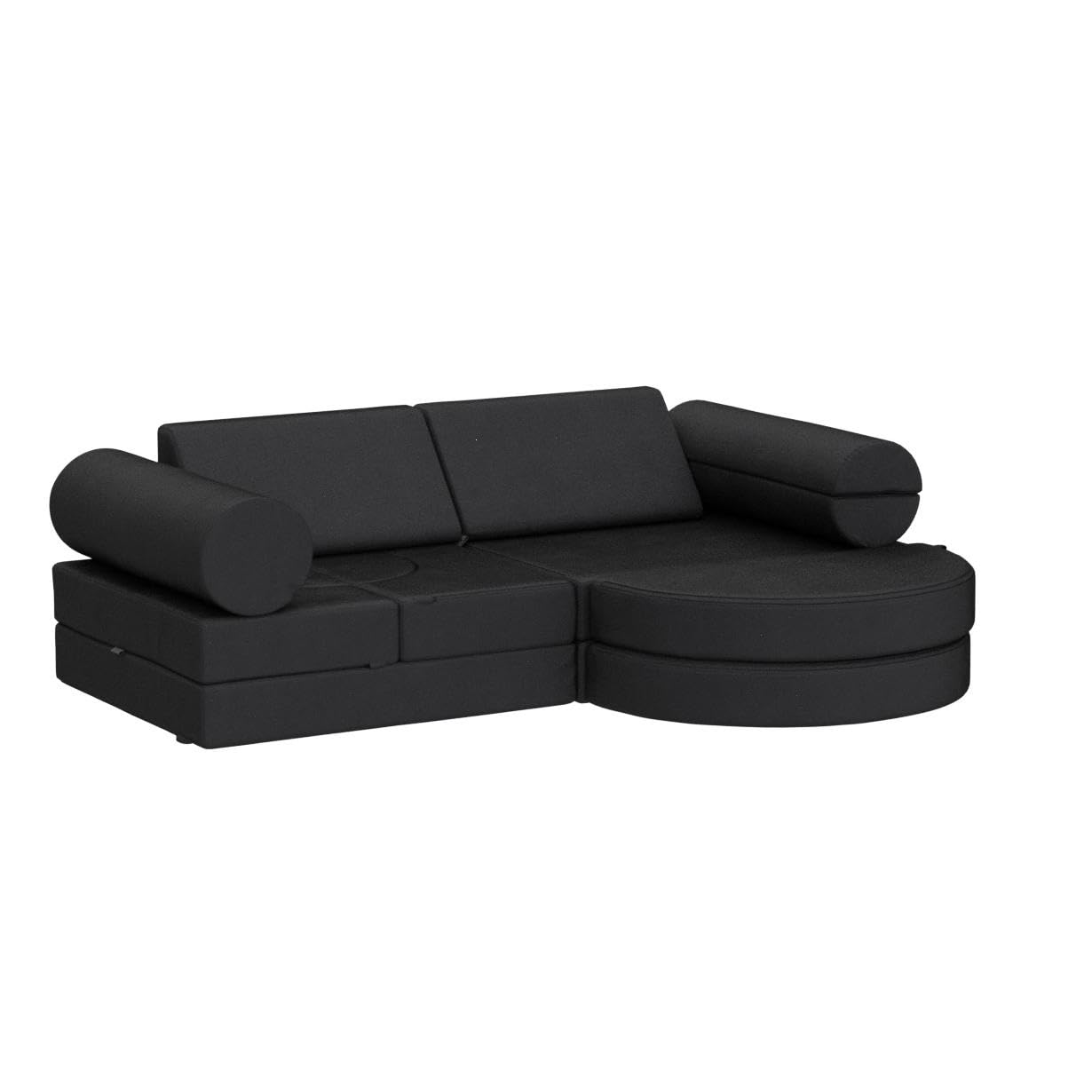 jela Kids Couch 14PCS Luxury, Floor Sofa Modular Furniture for Adults, Playhouse Play Set for Toddlers Babies, Modular Foam Play Couch, Modular Sofa (Charcoal, 57"x28"x18")