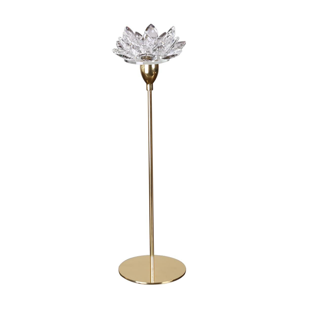 NUOBESTY Modern Small Metal Candle Stand Crystal Lotus Candlestick Holder Romantic Wedding Dining Room Decor