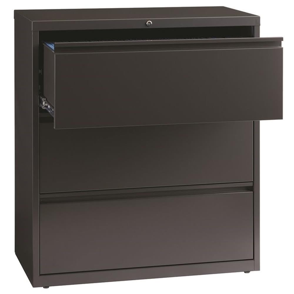 Hirsh 36" W 3 Drawer Lateral File Cabinet, Charcoal, A4/Legal/Letter 17636-1 Each