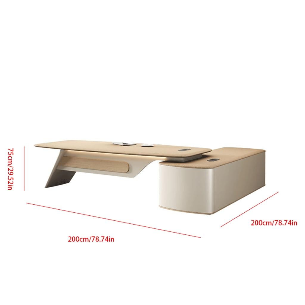 BGGJJ Computer Desk Simple CEO Boss Desk and Chair Modern Desk Large Desk Office Furniture Chairman Office Desk with Drawers