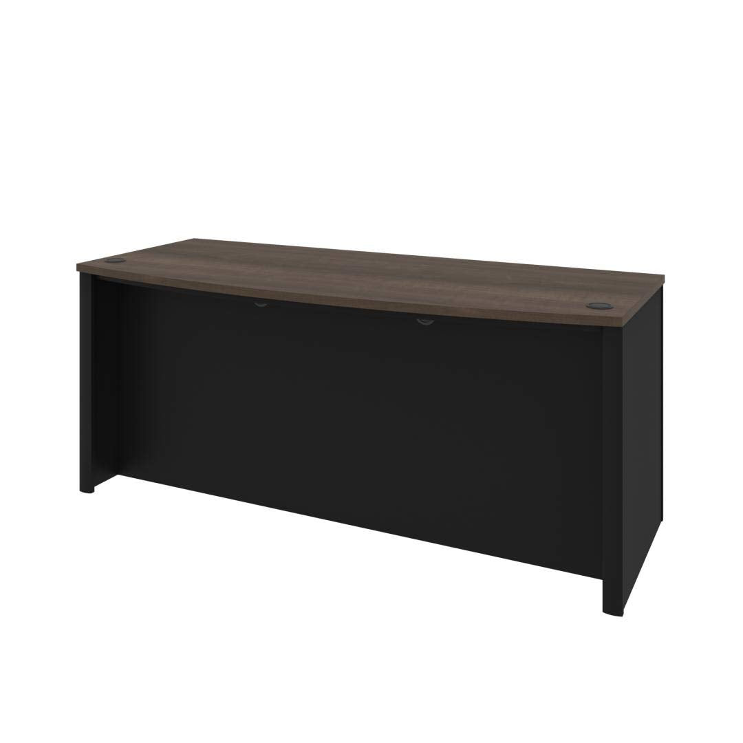 Bestar Connexion Desk Shell, 72W, Antigua & Black, Professional Workstation, Large Desktop Solution, Home Office Table for Workspace