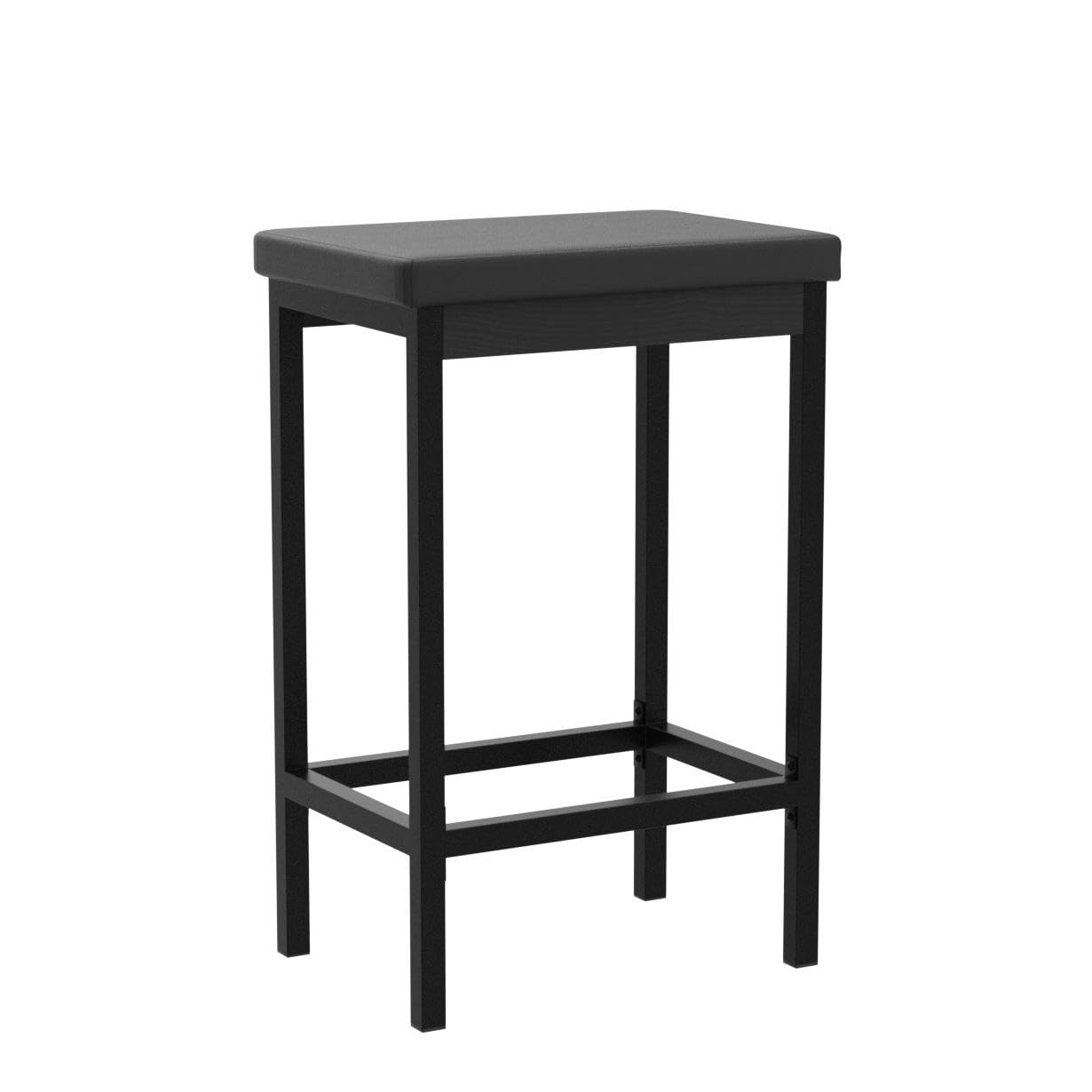 HOOBRO Bar Stools, Set of 2 Bar Chairs, 24.8-Inch Height Stools, Breakfast Bar Stools, Kitchen Stools, 2" Thick Upholstery, for Kitchen, Dining Room, Cafe, Bar Counter, Black BB21BY01