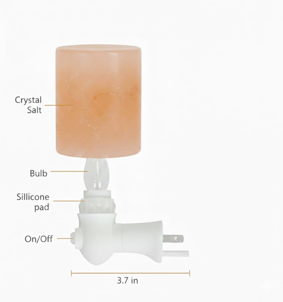 NatureBoost Himalayan Pink Salt Night Light Cylinder (3 Pack) - Decorative Ambient Night Lights for Bedroom, Bathroom, Nursery & Home Décor