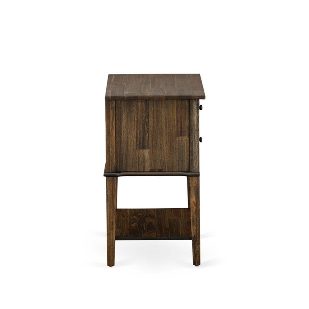 East West Furniture VL-07-ET Valencia Nightstand - Rectangle Bedside Table with 2 Drawers for Bedroom, 16x22 Inch Inch, Distressed Jacobean