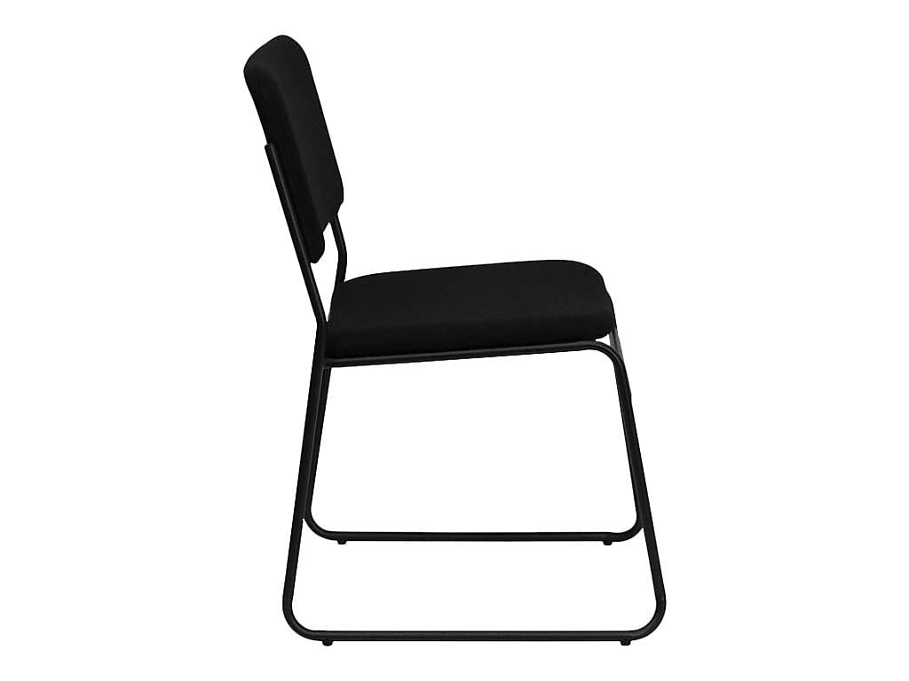 Flash Furniture HERCULES Series 500 lb. Capacity High Density Black Fabric Stacking Chair with Sled Base