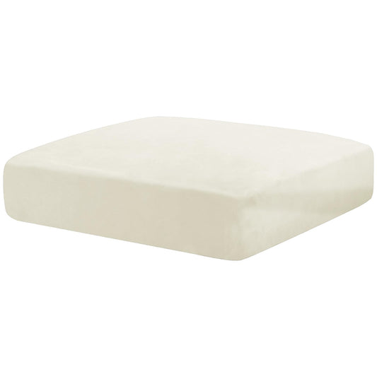 MAXIJIN Velvet Stretch Cushion Cover Fitted Couch Cushion Slipcovers 1 Pack Arm Chair Seat Cushion Cover for Individual Cushion Sofa Chair with Elastic Bottom (Chair Cushion, Beige)