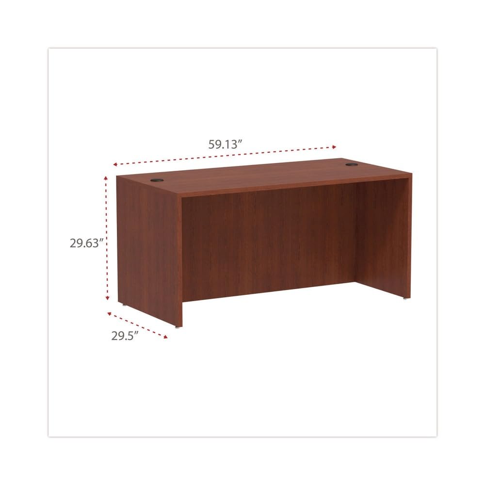 Alera Alera Valencia Series Straight Front Desk Shell, 59.13" X 29.5" X 29.63", Medium Cherry