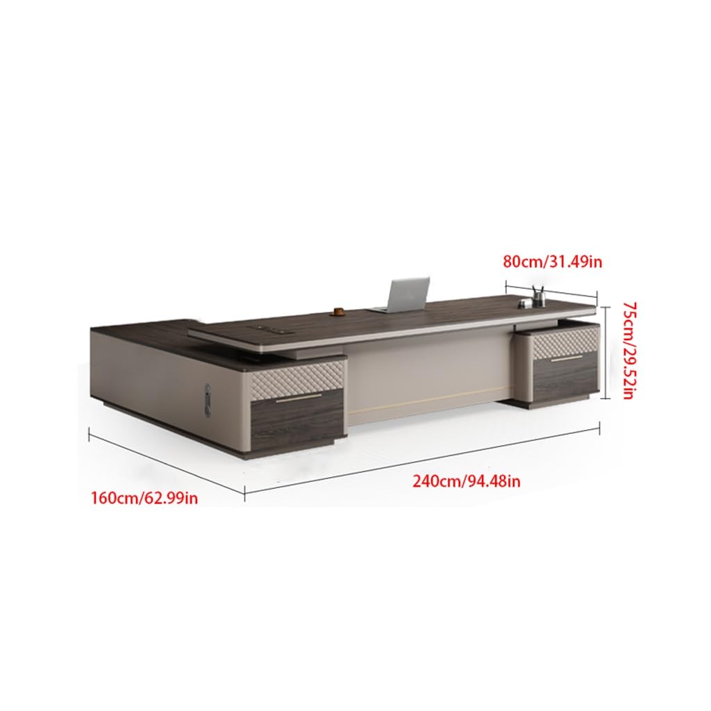ULTRAWAVE Computer Desk Home Office Desk Executive Desk, Large Desk, Modern CEO Desk, Manager Desk Furniture