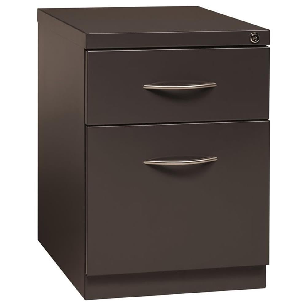 Hirsh 20" D Mobile Pedestal File 2-Drawer Box/File with Arch Pull in Charcoal
