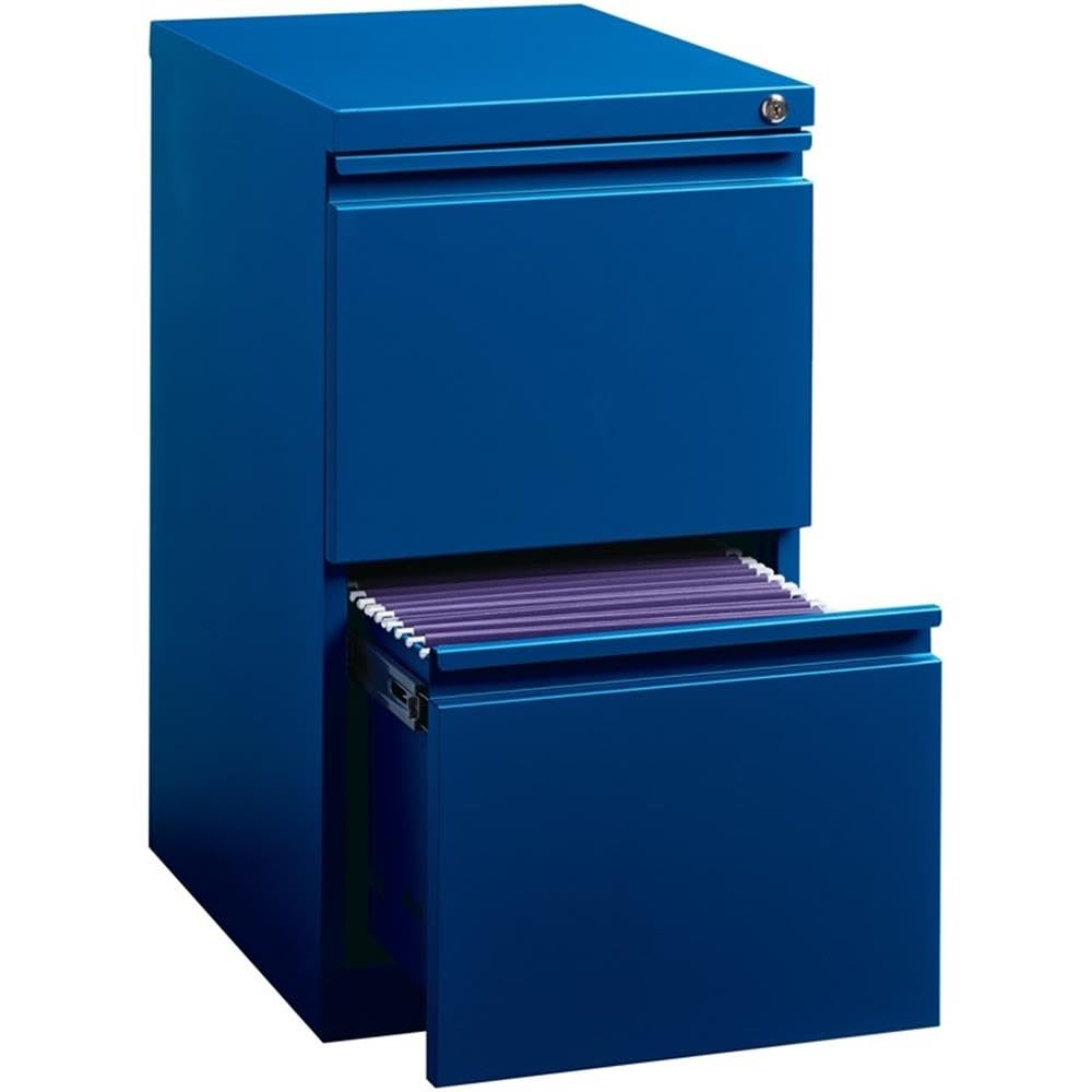 Hirsh Industries 20" Deep 2 Drawer Mobile File Cabinet File in Blue