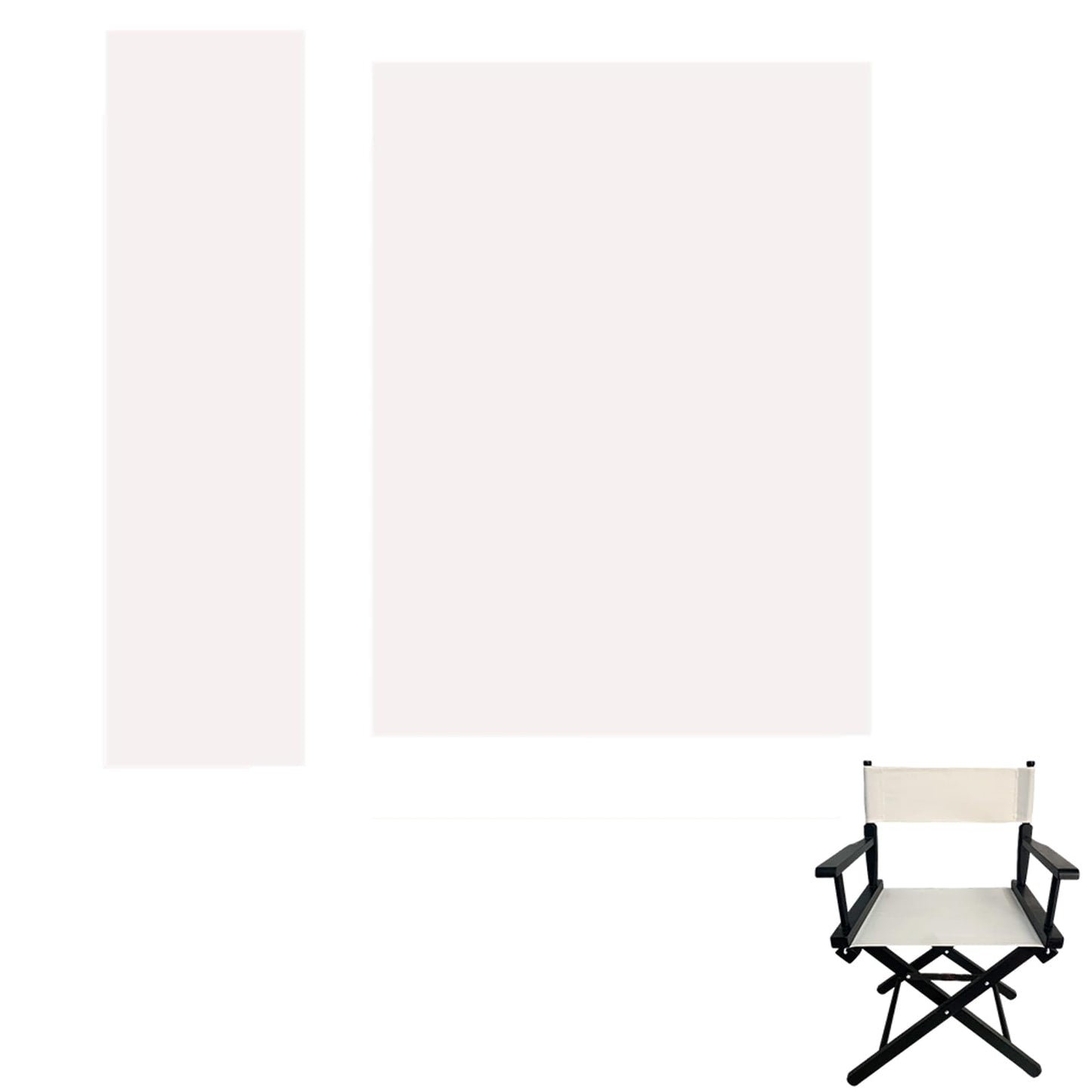 Upone 18''L X 15''W Director Chair Canvas Replacement Cover kit for 18'' Directors Chairs Movie Chair Replacement Canvas for Home Director Chair Medium Size(White)