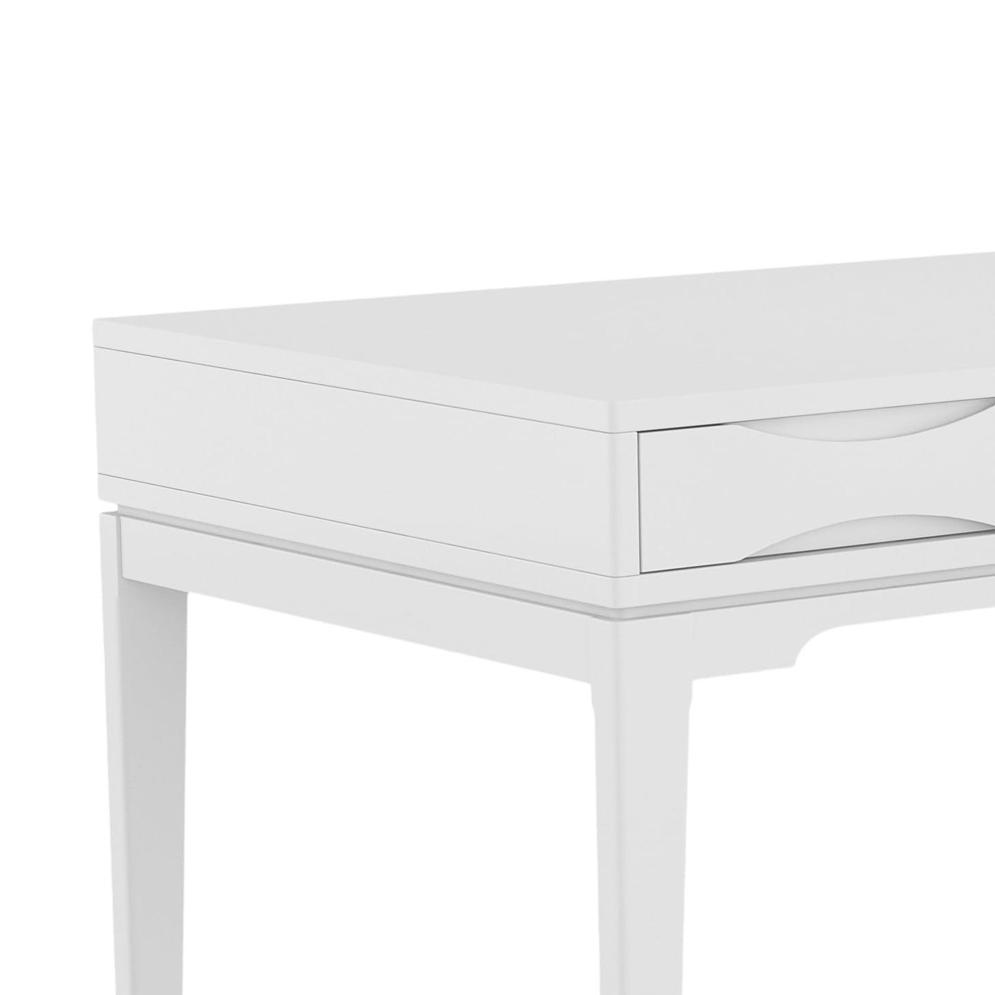 SIMPLIHOME Harper Desk - 60 Inch Wide Solid Wood Writing Desk in White, Mid-Century Modern Home Office Computer Table for Workspace or Study with 2 Drawers and Flip-Down Keyboard Tray