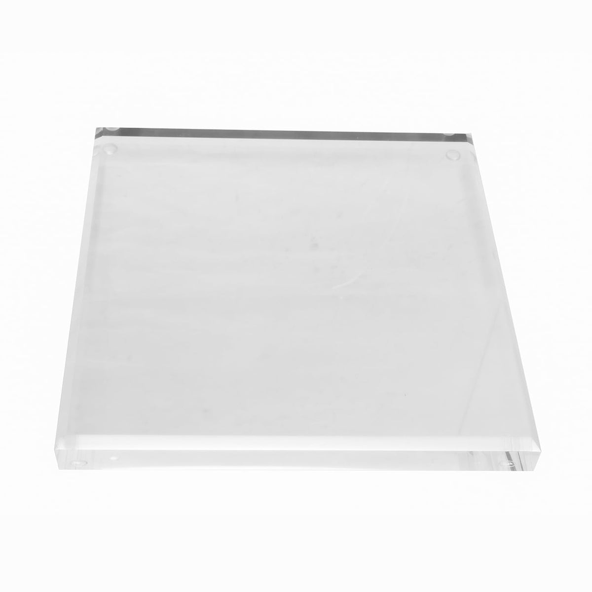 CiaoHER 1in Thickness Beveled Acrylic Square Display Block Clear Polished Pedestal Stand Riser (10x10, 1pack)